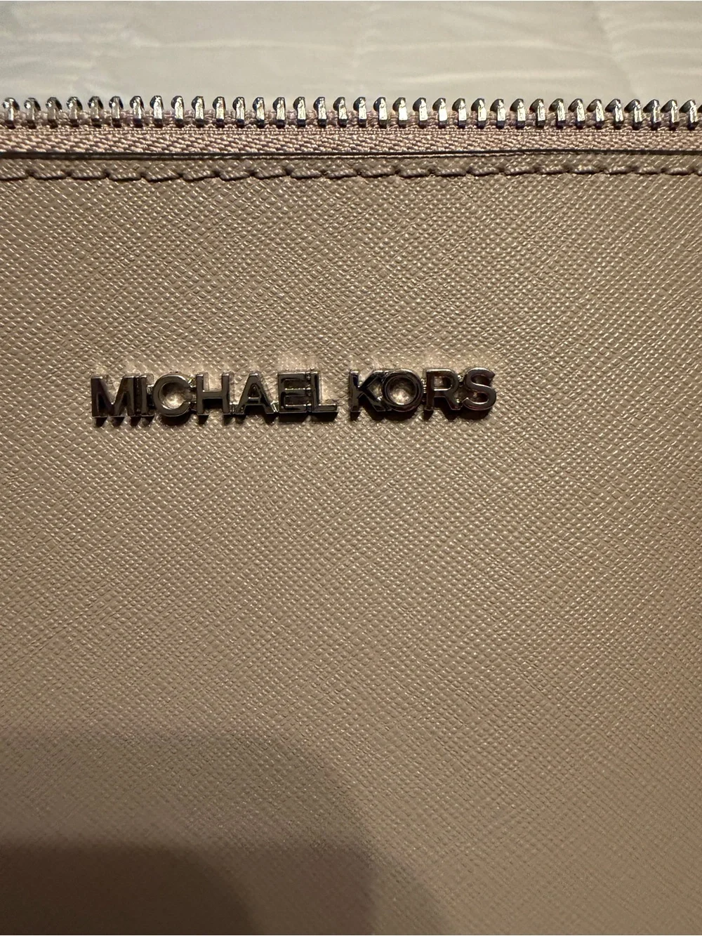 Michael Kors Saffiano Tote in Taupe